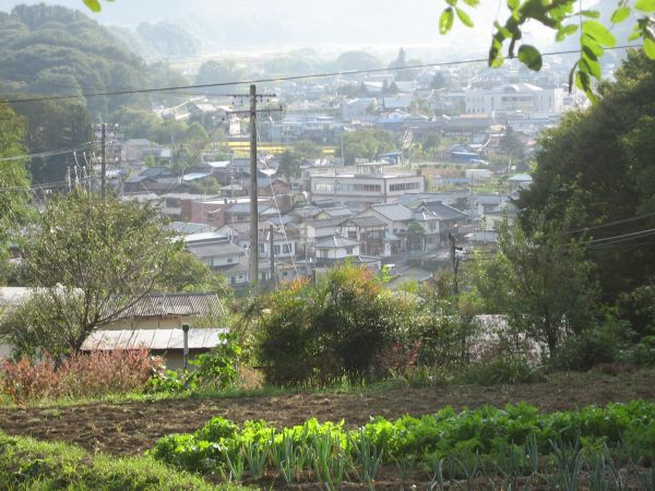 望月の町並みが見えてきた