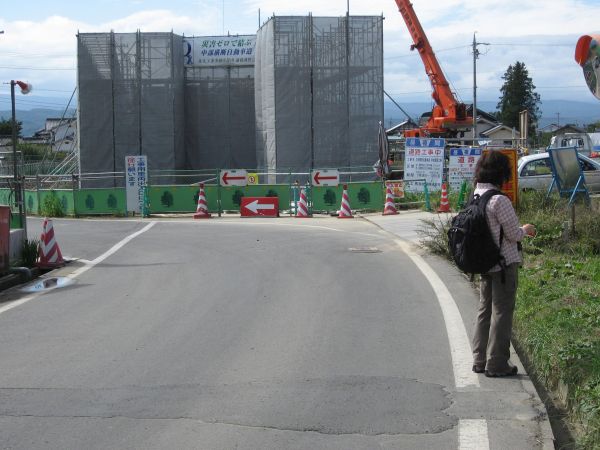 中部横断自動車道の工事現場