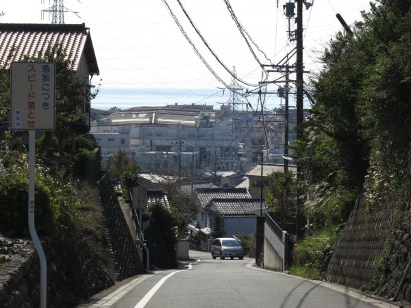 駿河湾が見えてきた